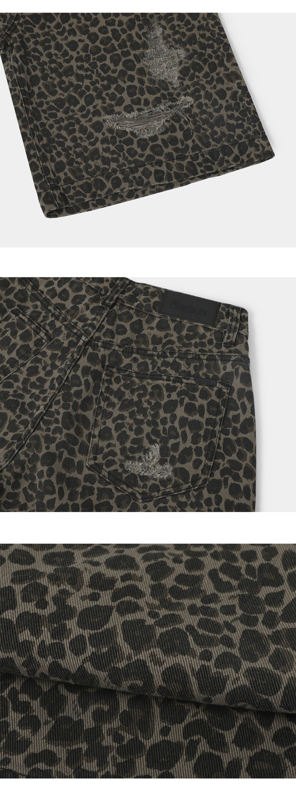 MUSINSA | AVANDRESS Leopard Bermuda Pants