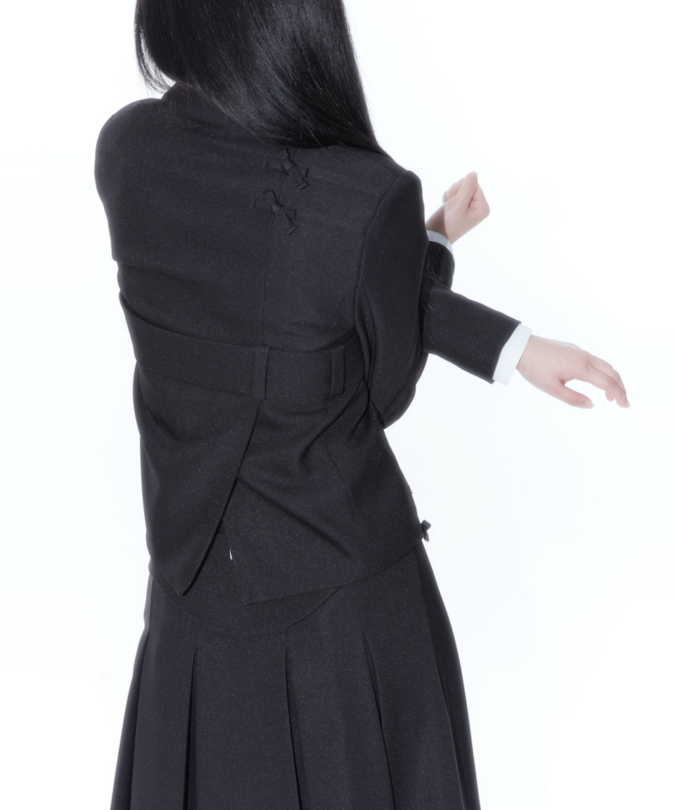 [Kashiko] Ribbon Belted Preppy Jacket /追跡付 MUSINSA公式 | KASHIKO Ribbon Belted Preppy Jacket Black