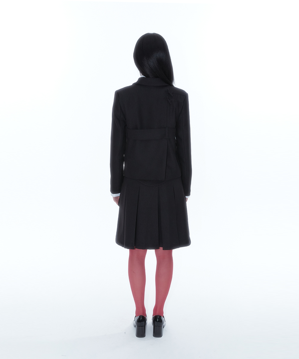 [Kashiko] ★ Ribbon Preppy Pleated Skirt MUSINSA | KASHIKO Ribbon Preppy Pleated Skirt Black