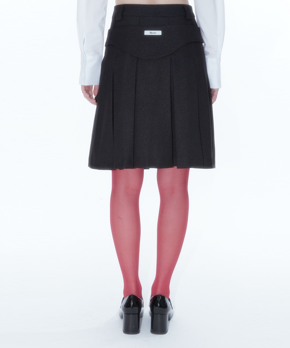 Kashiko★Ribbon Preppy Pleated Skirt★2 Color MUSINSA | KASHIKO Ribbon Preppy Pleated Skirt Black
