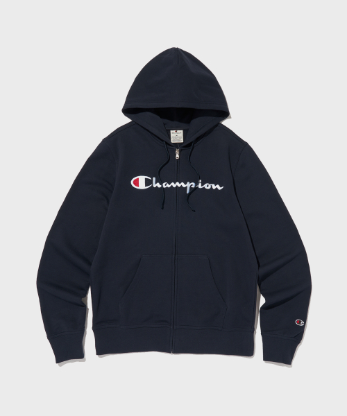 Худи на молнии с большим логотипом Normal Navy