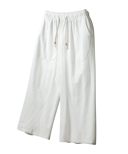 Свободные брюки под лен на резинке DLX2915 (3 COLORS)