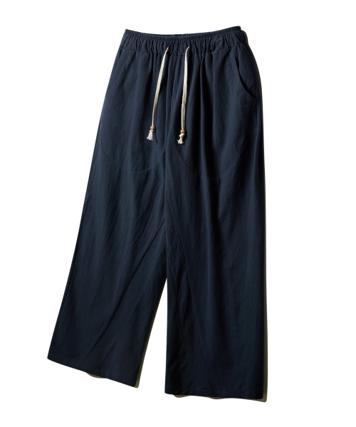 Свободные брюки под лен на резинке DLX2915 (3 COLORS)