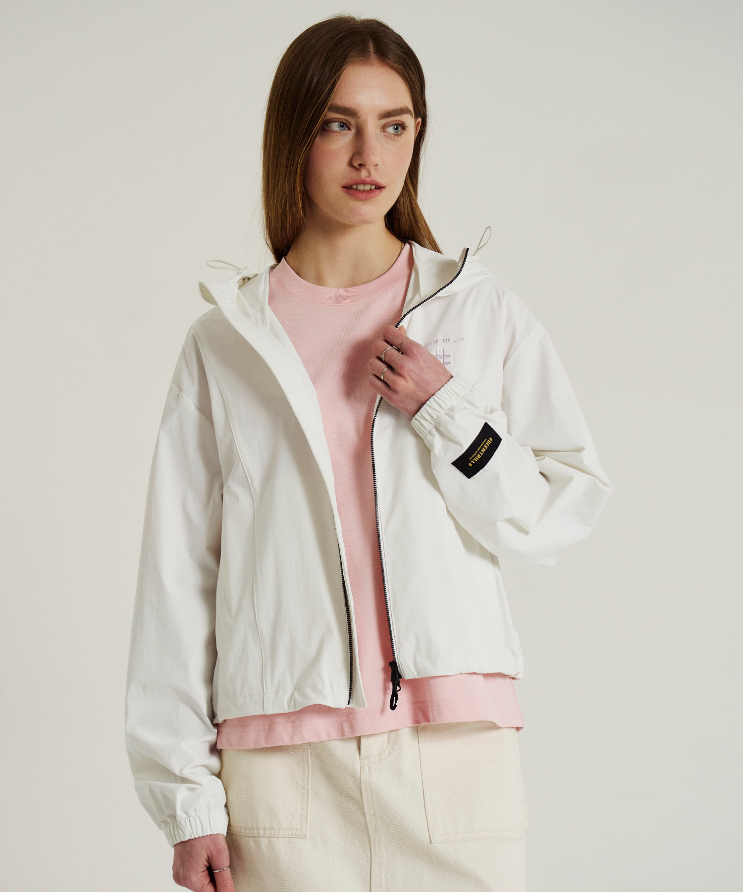 Женская ветровка с распыленным логотипом (Off White)