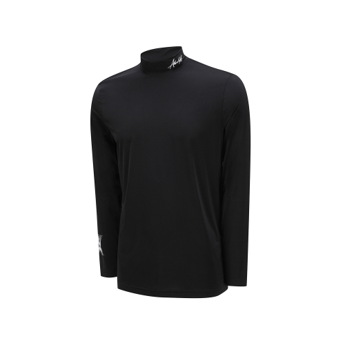 MEN SM MOCK NECK ESSENTIAL BASELAYER_BK