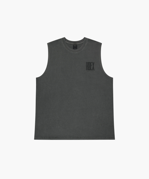 Crack Printed Pigment Sleeveless Pigment Charcoal
