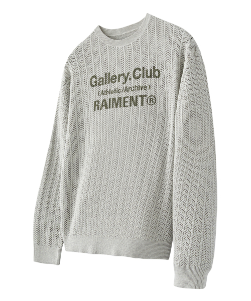 Сетчатый джемпер Crewneck Gallery Club Graphic (Oatmeal)