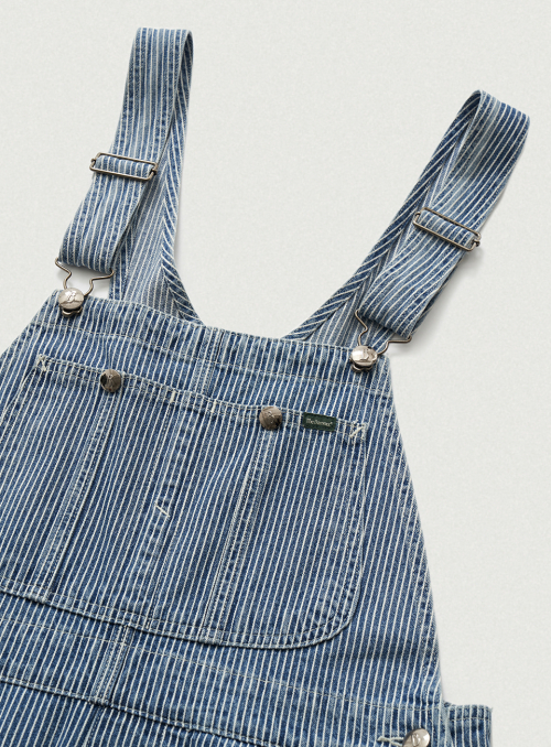 Hickory Striped Denim Overall_Blue