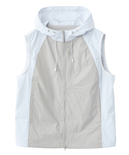 Curved Raglan худи-жилет на молнии Light Grey