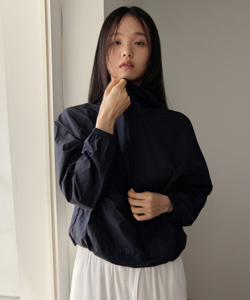 Nylon Hooded Anorak (Navy)