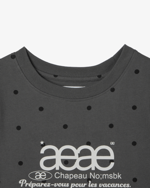 WEB LOGO DOT CROP T-SHIRTS [CHARCOAL]