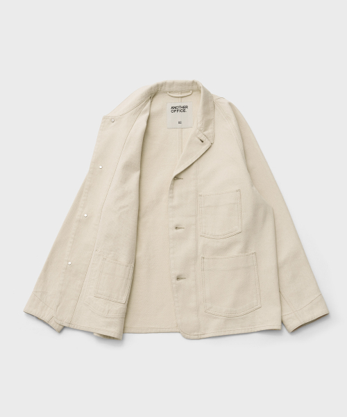 Italian Denim Coverall Jacket (Ecru)