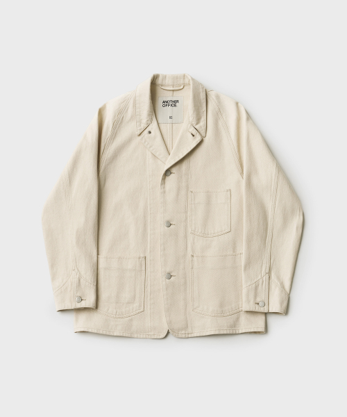 Italian Denim Coverall Jacket (Ecru)