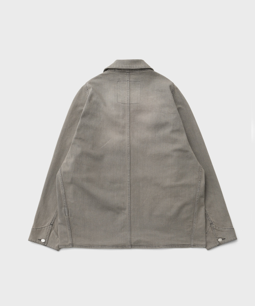 Italian Denim Coverall Jacket (Faded Gray)