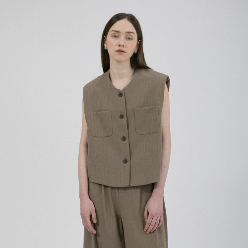 WD_Spring suit vest and pants set_BEIGE