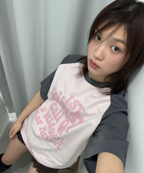 HIDEOUT RAGLAN TEE_PINK(IK2EMMT503A)