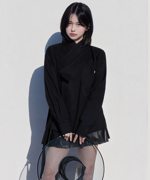 Классическая рубашка ханбок Plain Black