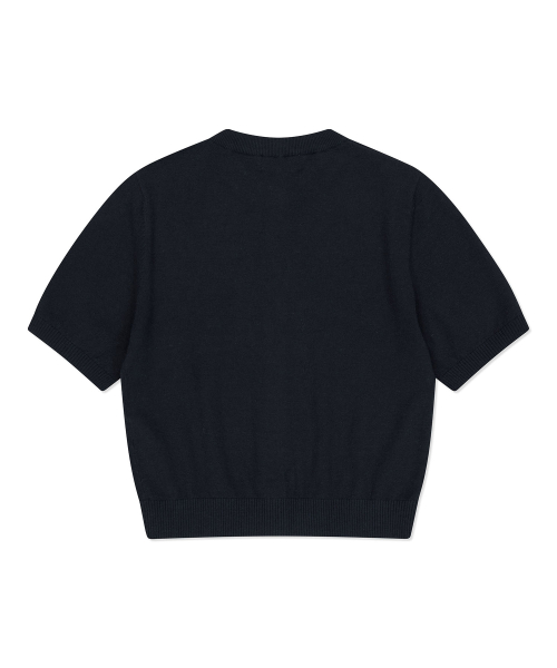 Женский кардиган с круглым вырезом и коротким рукавом Dark Navy