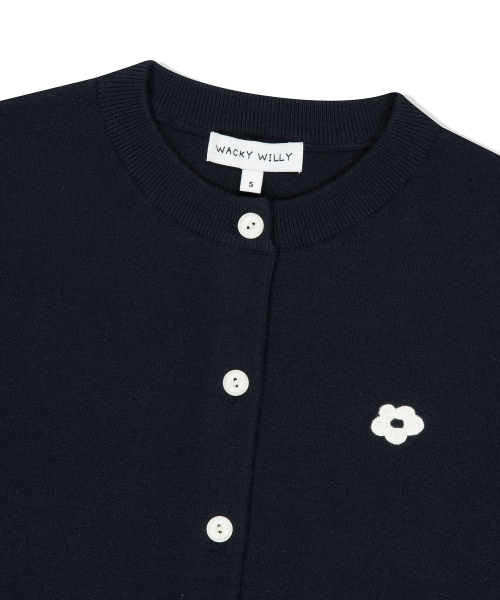 Женский кардиган с круглым вырезом и коротким рукавом Dark Navy
