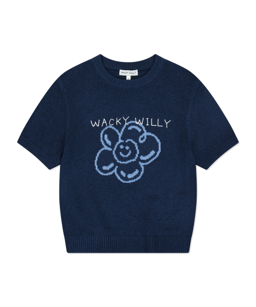 Women's Lily графический вязаный топ с коротким рукавом Dark Navy