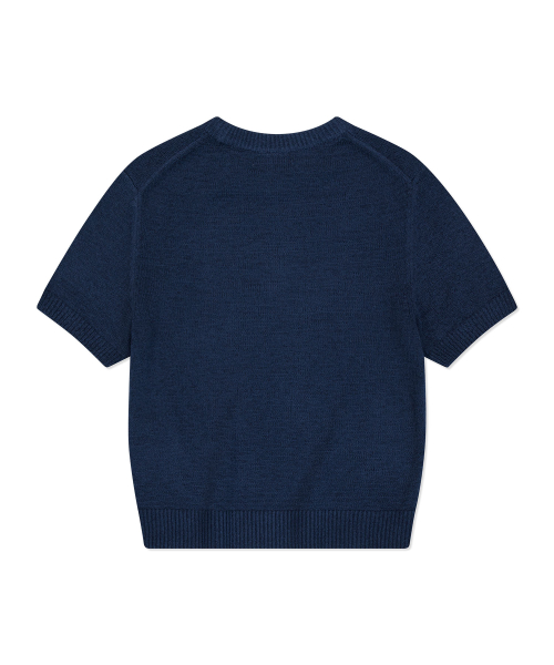 Women's Lily графический вязаный топ с коротким рукавом Dark Navy