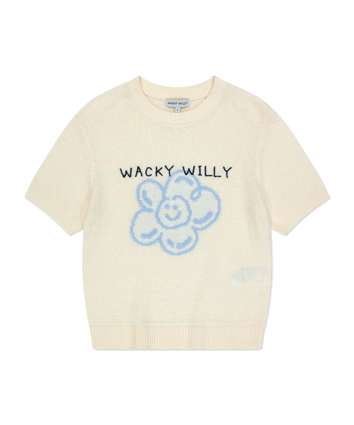 Женский трикотажный кроп-топ Lily с графикой (Cream)