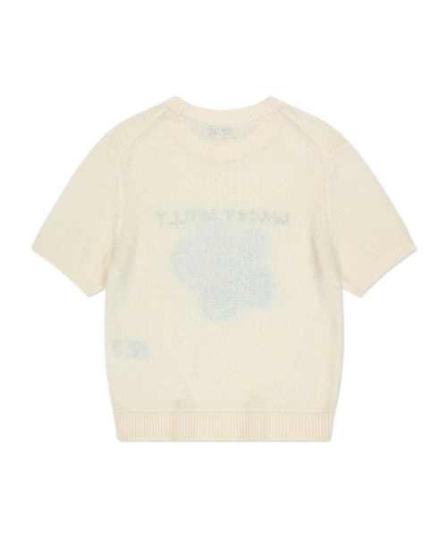 Женский трикотажный кроп-топ Lily с графикой (Cream)