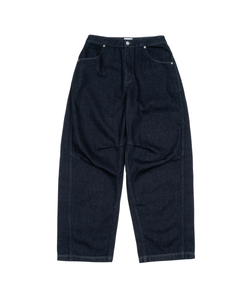 TCM curved raw denim pants (blue)