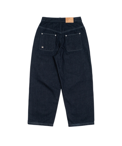 TCM curved raw denim pants (blue)