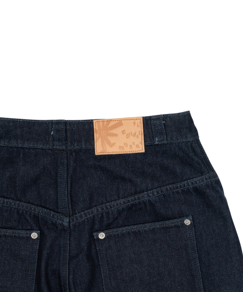 TCM curved raw denim pants (blue)