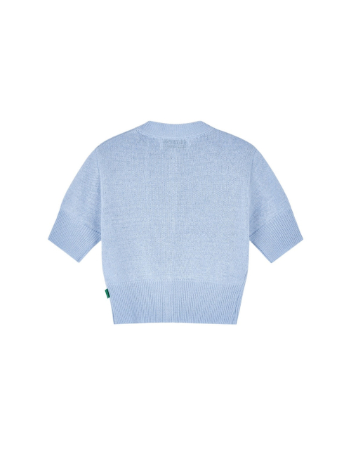Кроп полувязаный кардиган (Sky Blue)