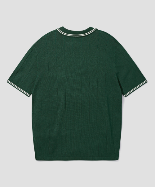 V-neck collar short-sleeve shirt knit [Kelly Green] thumbnail 6