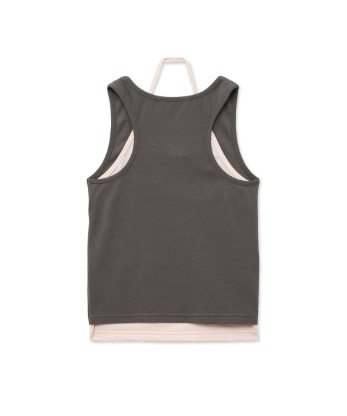 Layered Sleeveless Top_Charcoal