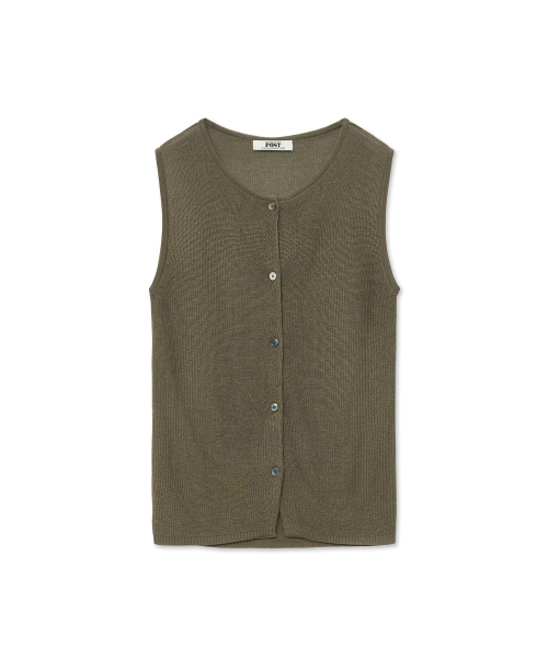 High Gauge Knit Vest_Khaki