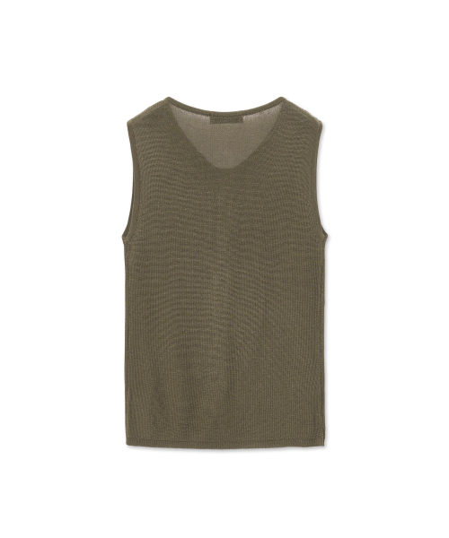 High Gauge Knit Vest_Khaki