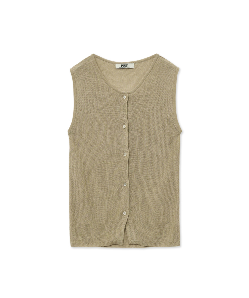 High Gauge Knit Vest_Beige