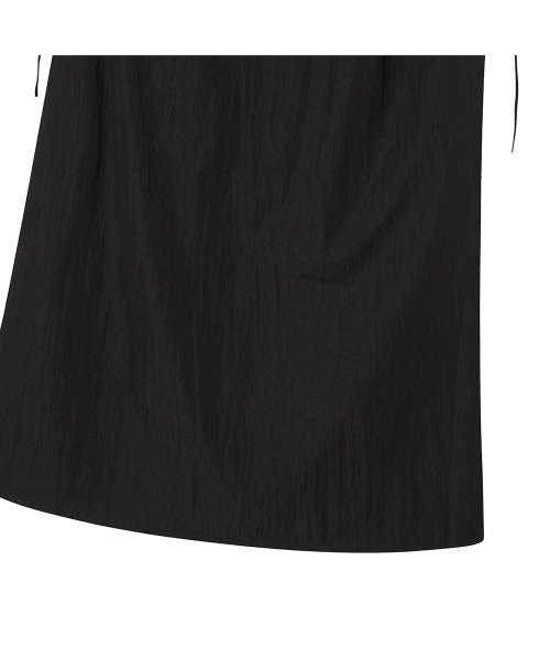 Shirred Layered Maxi Long Dress [Black] thumbnail 15