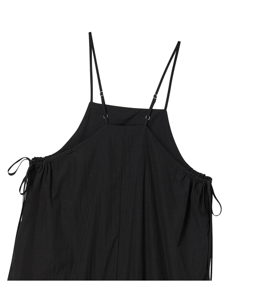 Shirred Layered Maxi Long Dress [Black] thumbnail 16