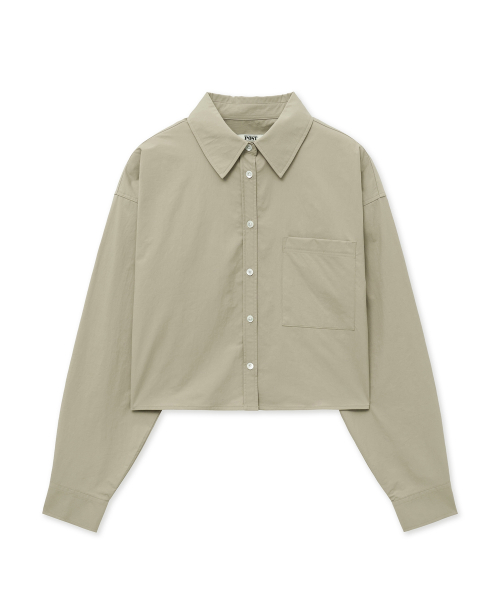 Basic Crop Shirts_Beige