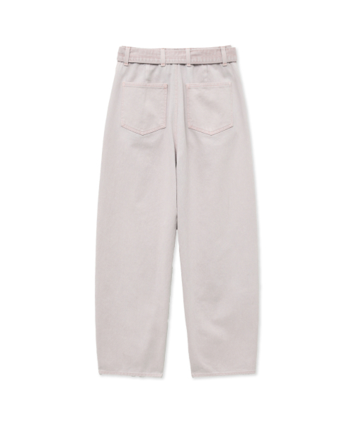 Twisted Belted Denim Trousers_Pink