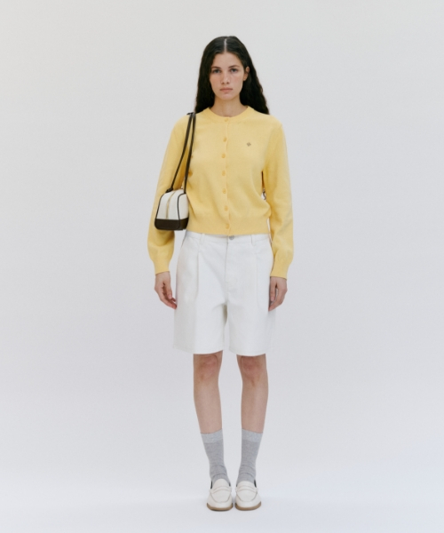 Базовый хлопковый кардиган [Light Yellow]