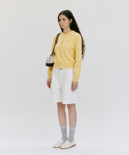 Базовый хлопковый кардиган [Light Yellow]