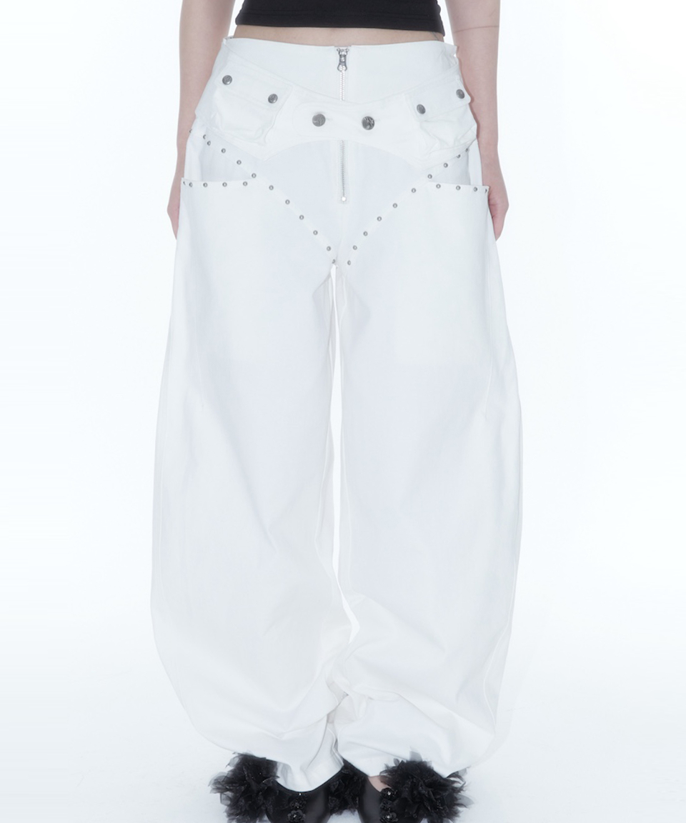 ★2025SS新作★KASHIKO★Belt Rivet Oval Pants MUSINSA | KASHIKO Belt Rivet Oval Pants Black