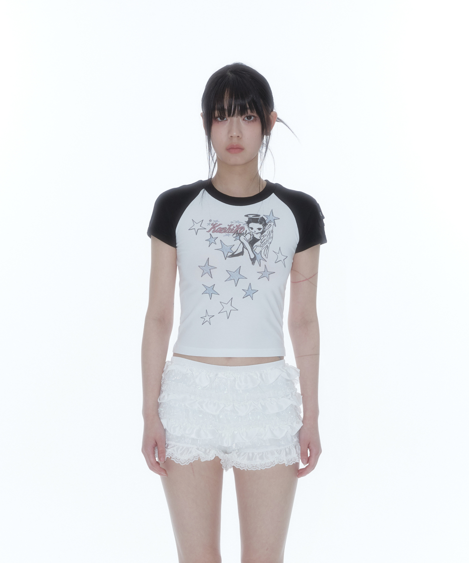 카시코(KASHIKO) Kashiko Angelic Pocket Raglan T Shirt