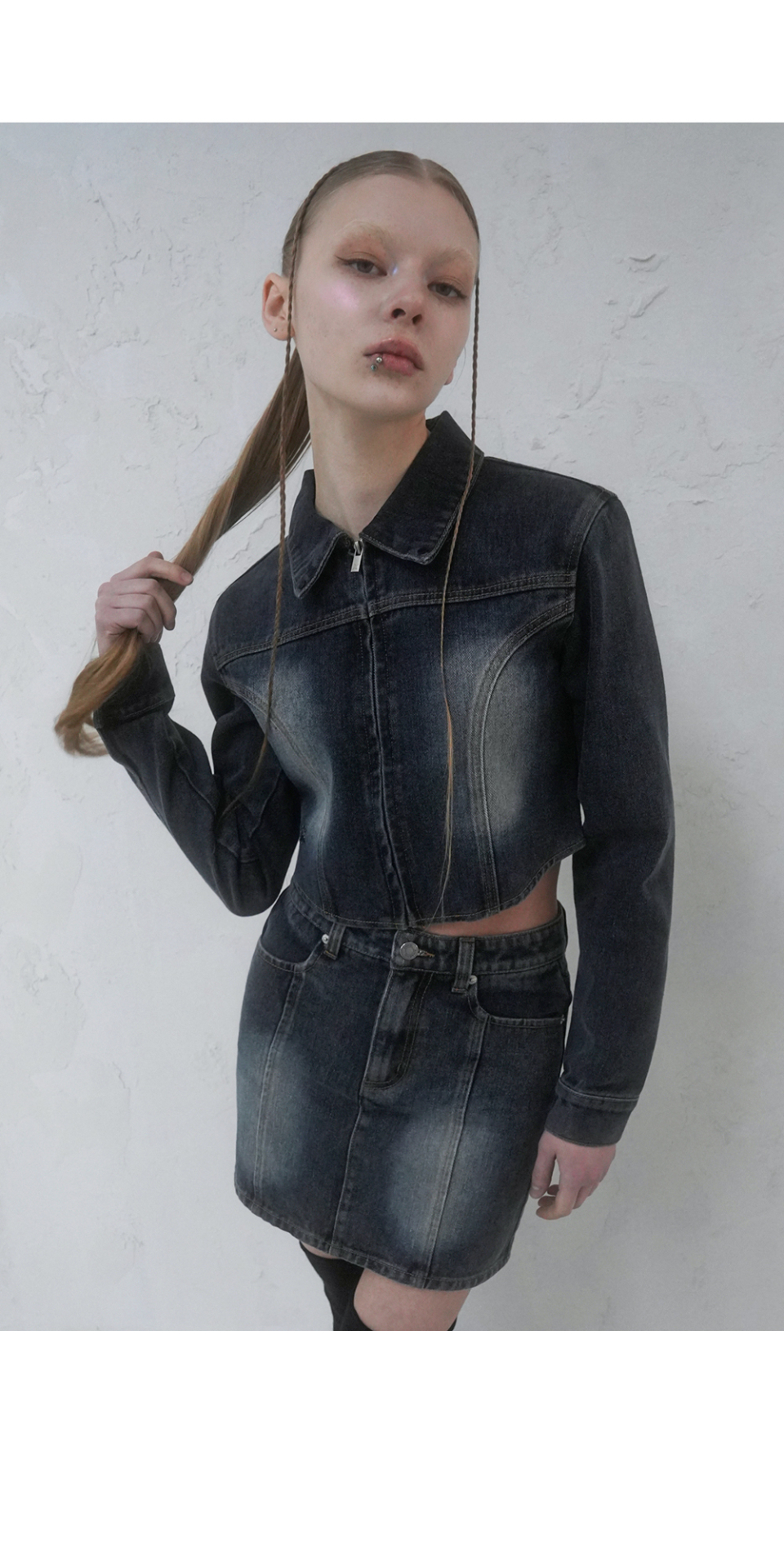 MUSINSA | AVANDRESS 1per Incised Crop Jacket - 2COL