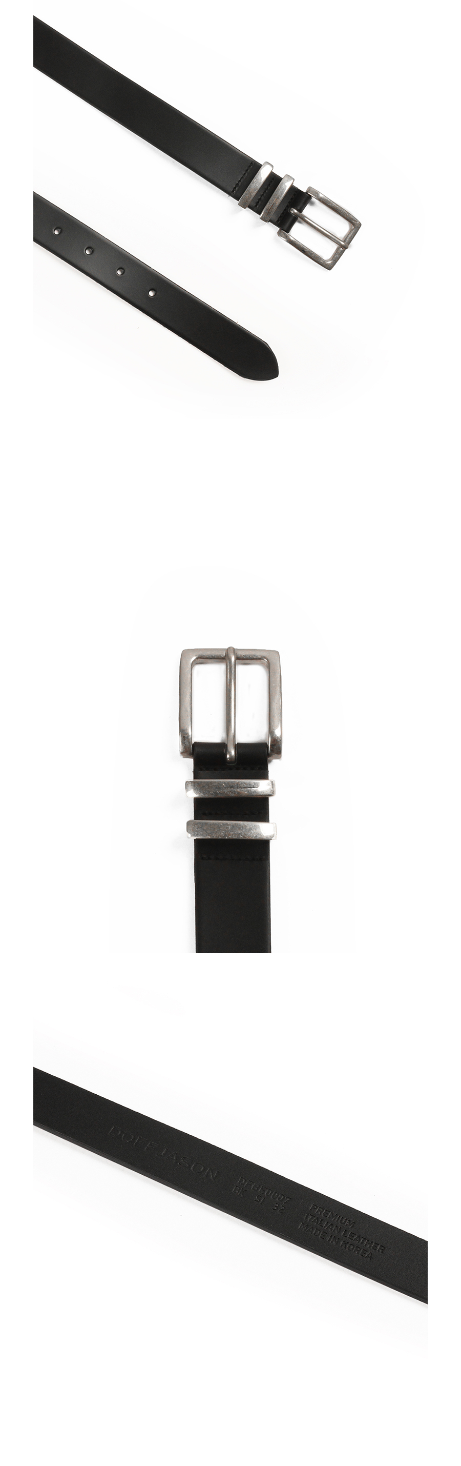 ベルト DOFFJASON Minimal double steel hard leather belt DJCOCBT009B MUSINSA | DOFFJASON Minimal Square Double Steel Hard Leather