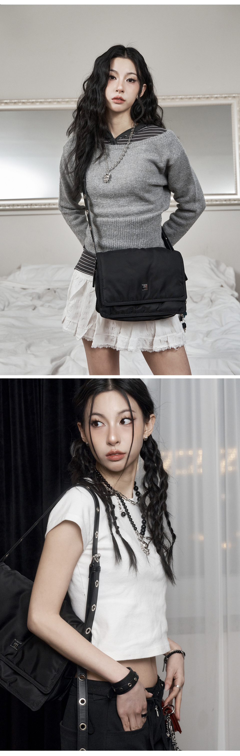 블랙 퍼플(BLACK PURPLE) 3-Way 클라우드백 Cloud Bag -M