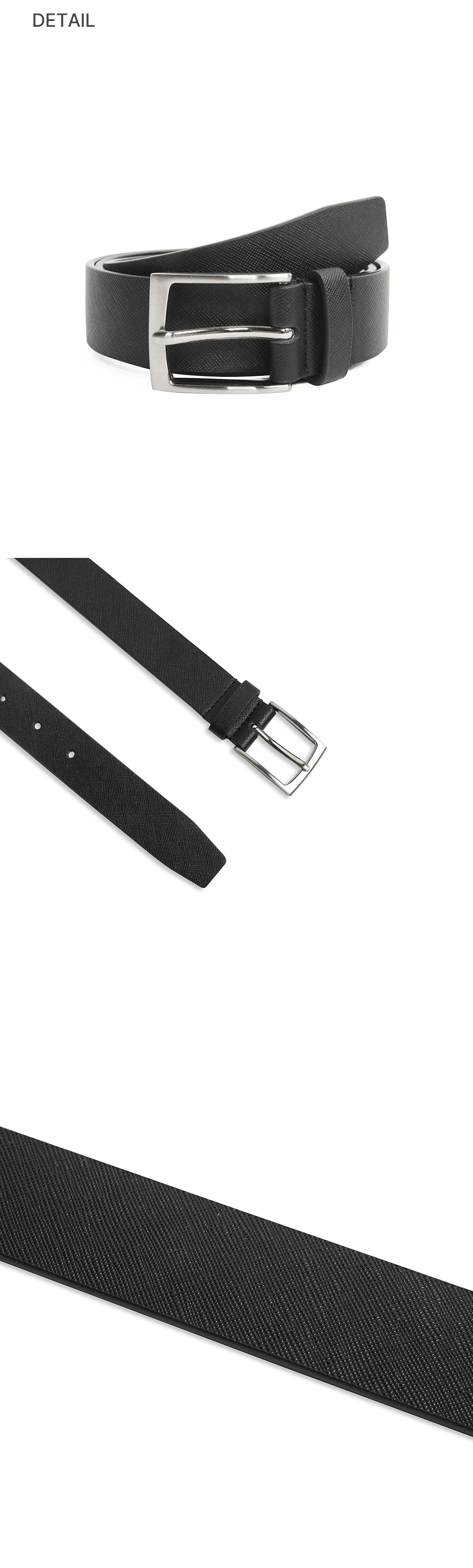 MUSINSA | DOFFJASON Saffiano hard leather belt BLACK