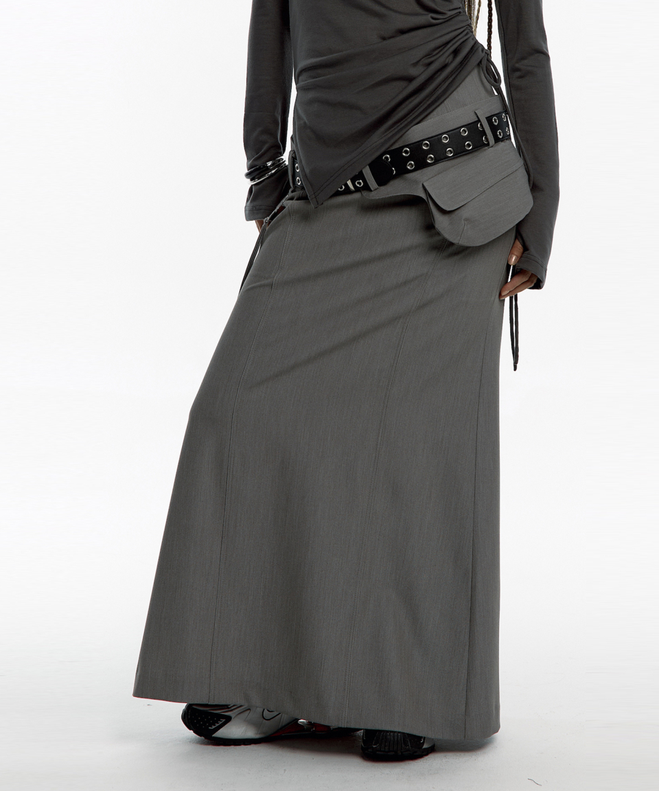 ★Kashiko★ Pocket Belt Long Skirt Beige MUSINSA | KASHIKO Pocket Belt Long Skirt Beige