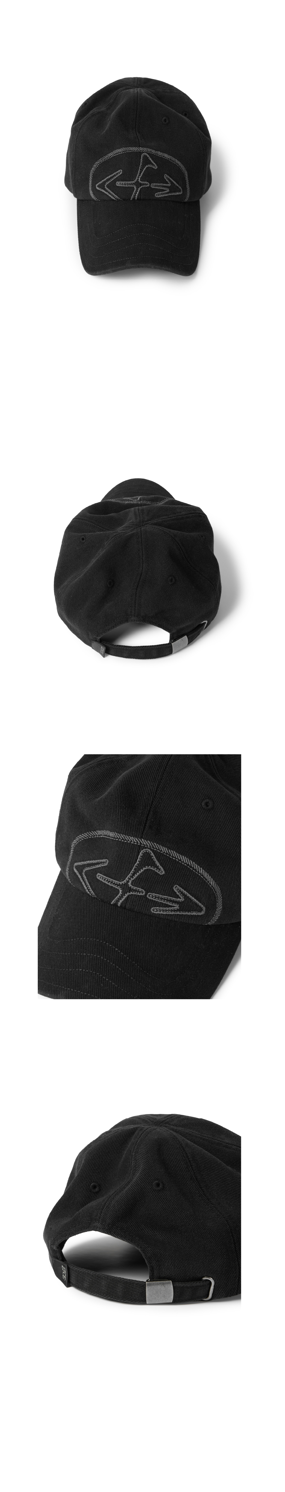 이티씨이(ETCE) LOGO EMBROIDERY BALL CAP (BLACK) - 사이즈